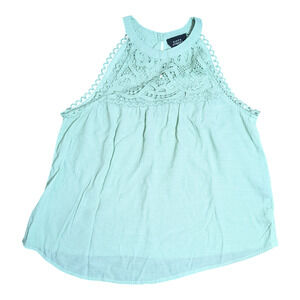 Fifty Street Women's Mint Sleeveless Top - Size Large Well Cared for Lace Front